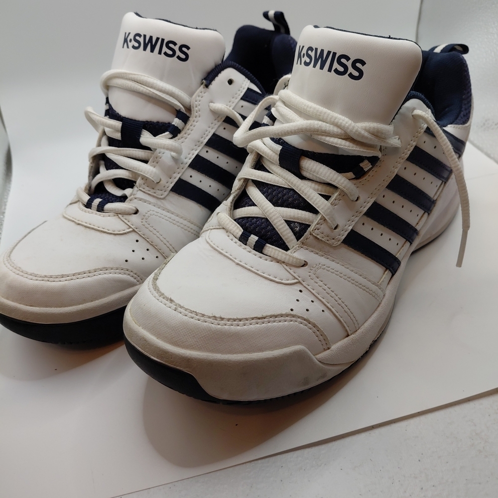 K-Swiss Kids White and Blue Sneakers